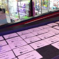 Nametags at bowling alley